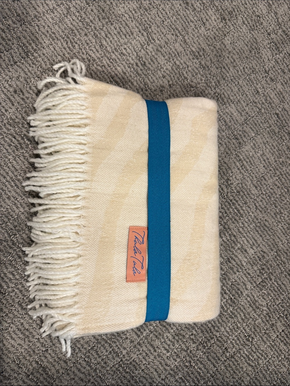 New Thula Tula Ivory African Zebra Fringe Throw Blanket 51x67 Cream Luxury